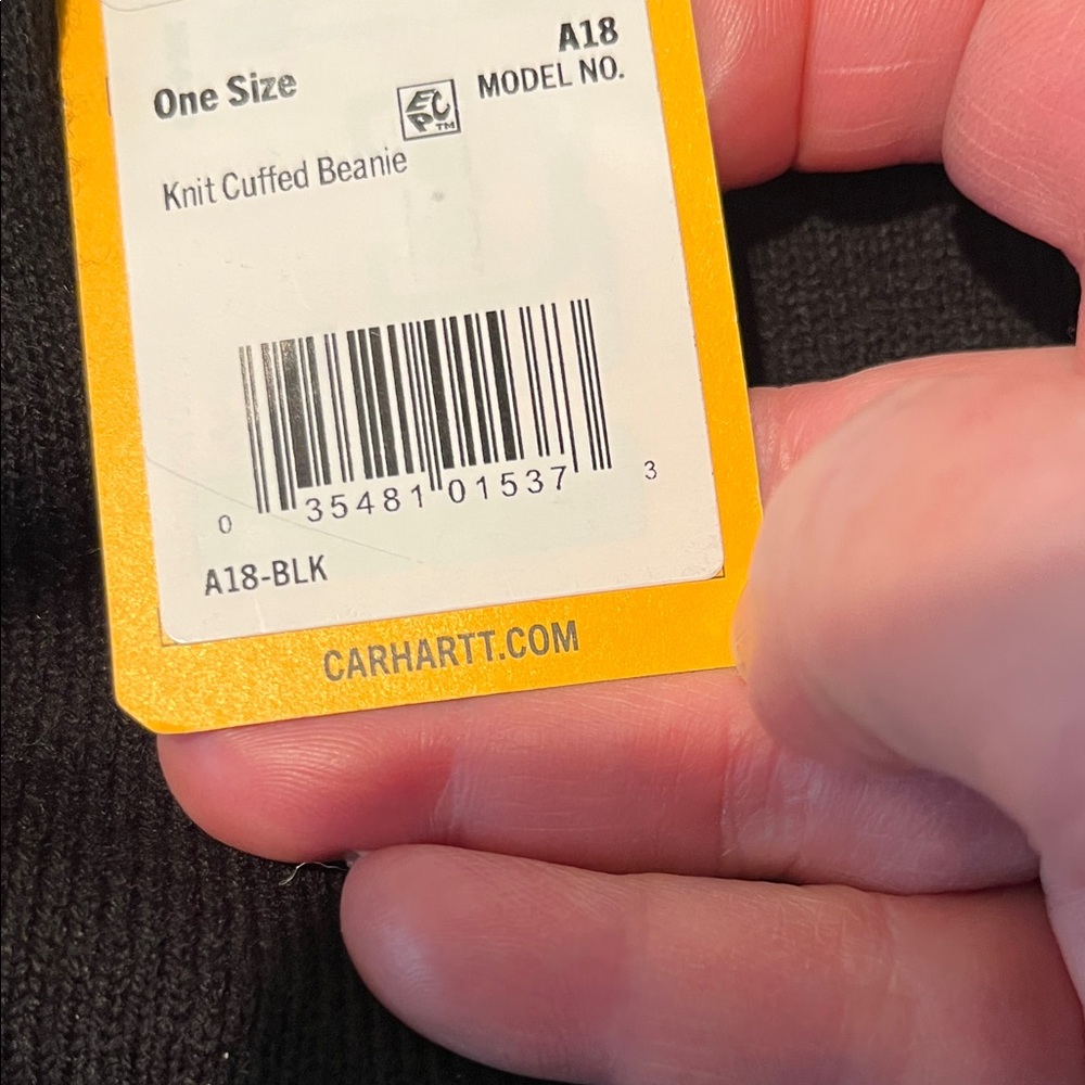 NWT Carhartt Black Cuffed Knit Beanie with Tag - Picture 2 of 2